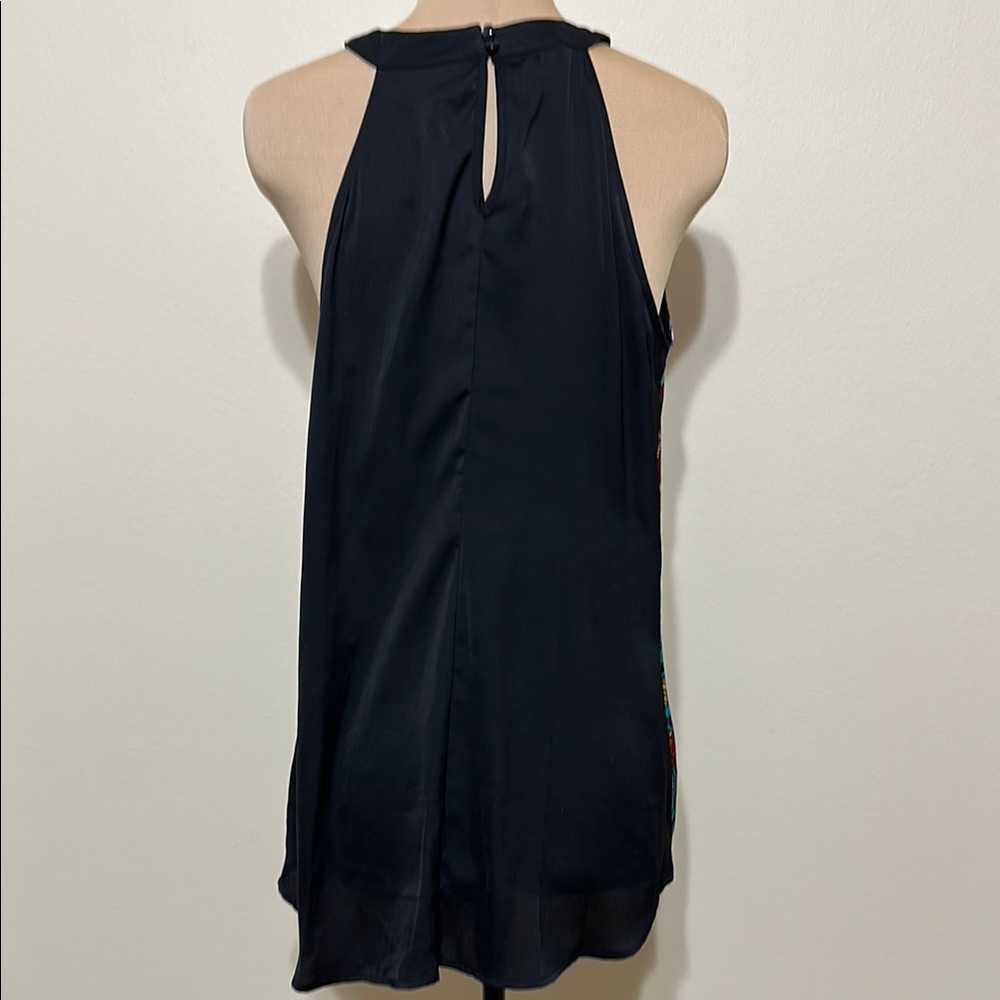 Nicole Miller Blue and Pink Graphic Sleeveless Tank Top - Picture 2 of 10